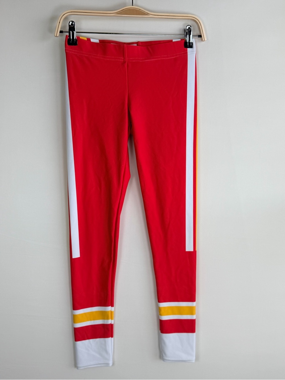 Blitz Depot Red Football Stripe Athletic Leggings Size Small
